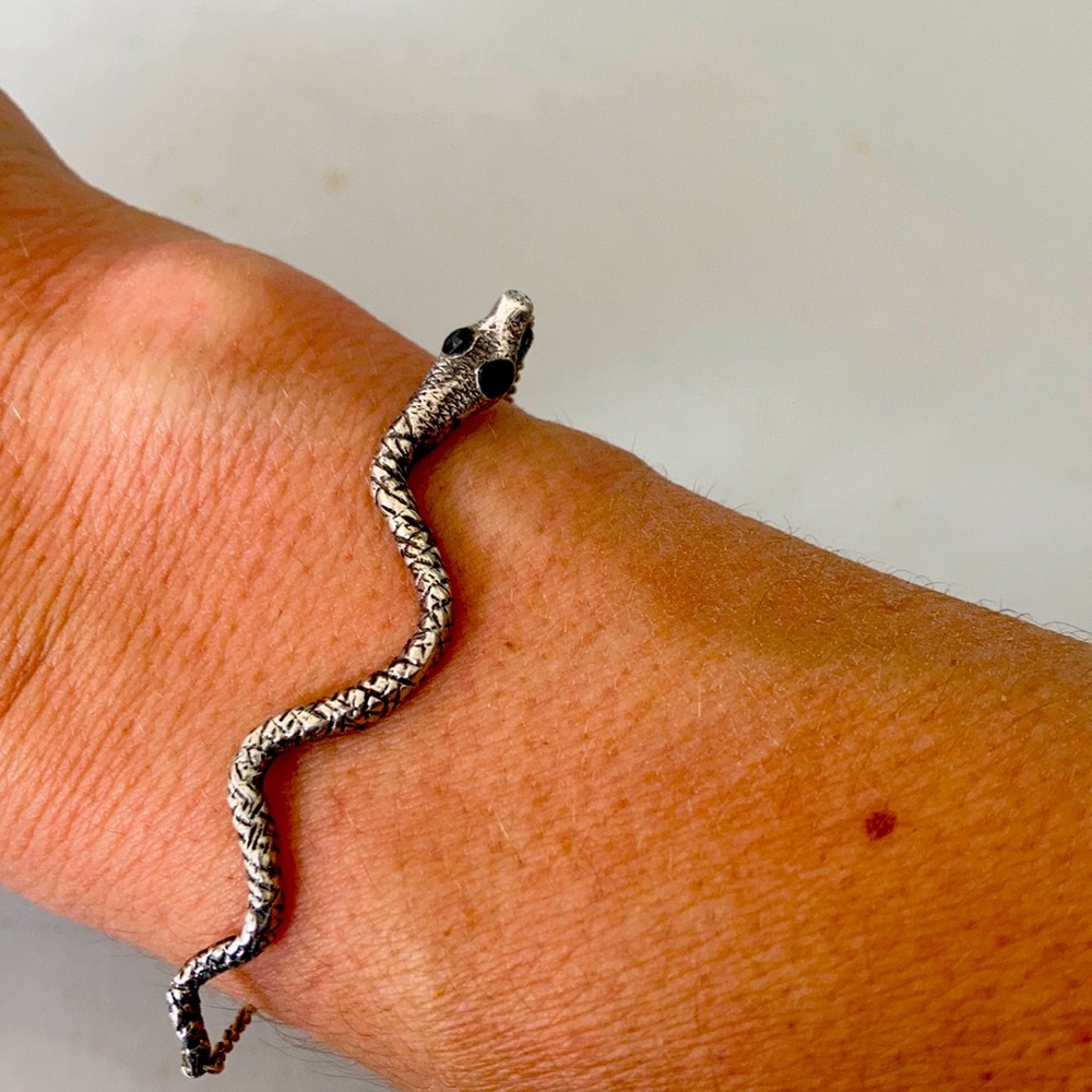 Silver chain snake bracelet